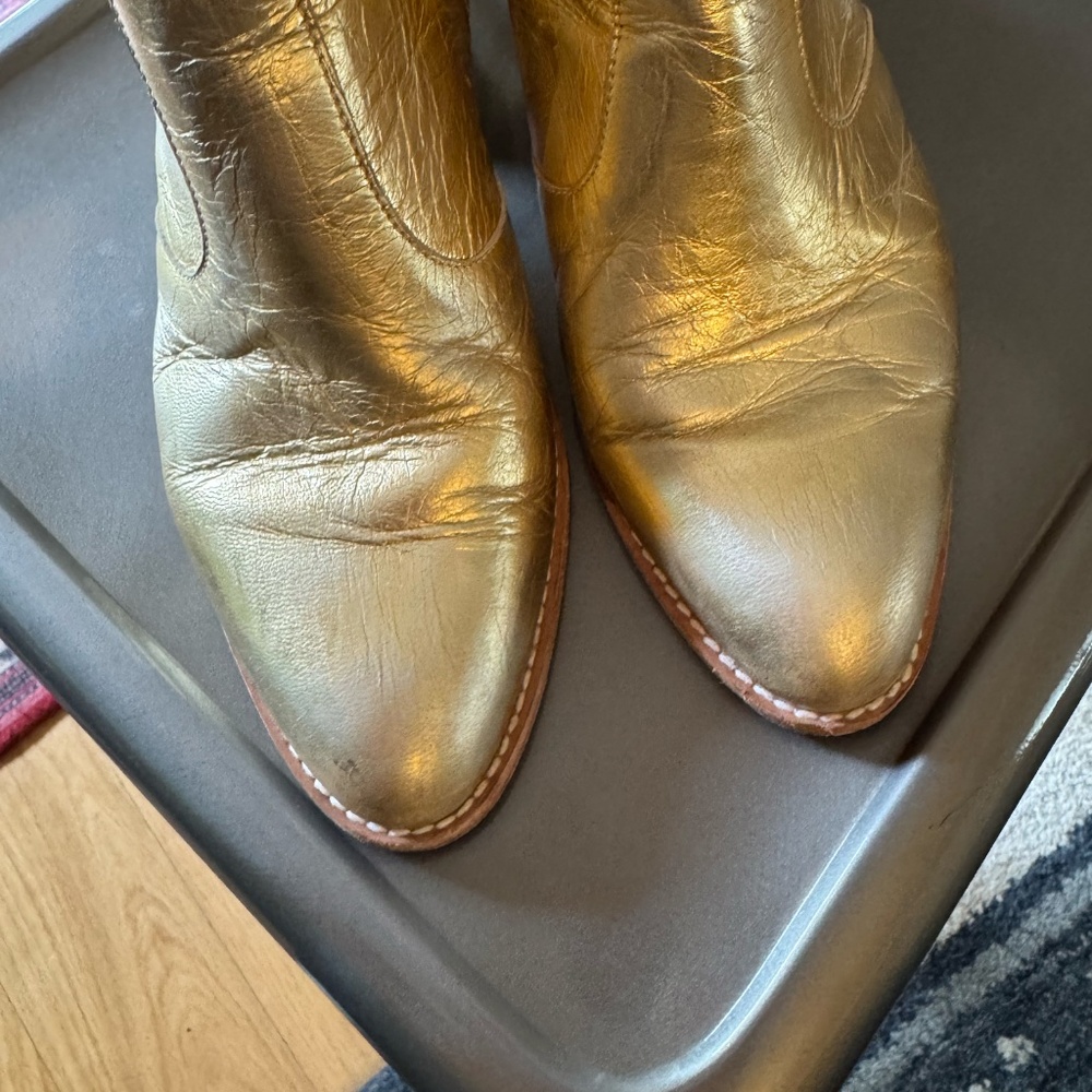 Esquivel Gold Metallic Ankle Boots - Size 9 - Picture 7 of 9